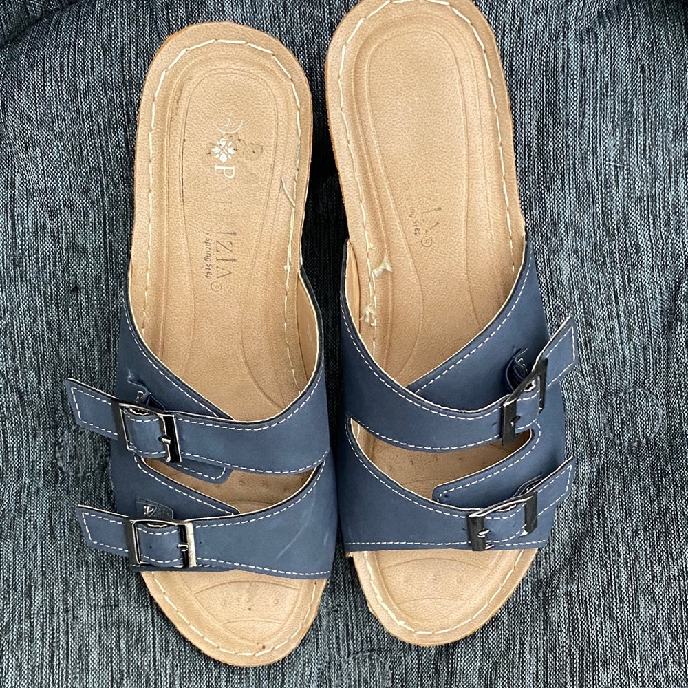 Patrizia by SpringStep Navy Buckle Sandals for Women